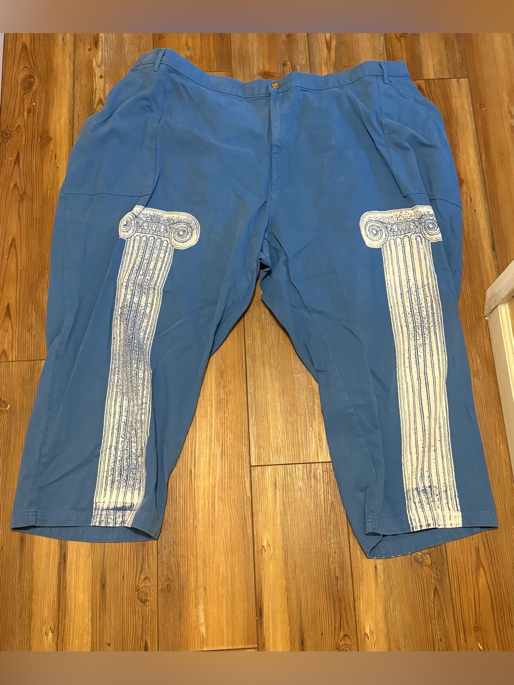 Big Bud Press Blue Work Pants with White Columns